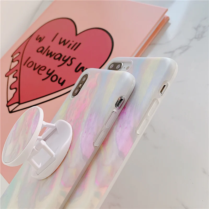 Расширяющийся чехол подставка с мраморным рисунком для iphone 11 11pro Max X XS XR 6 6s 7 8 Plus
