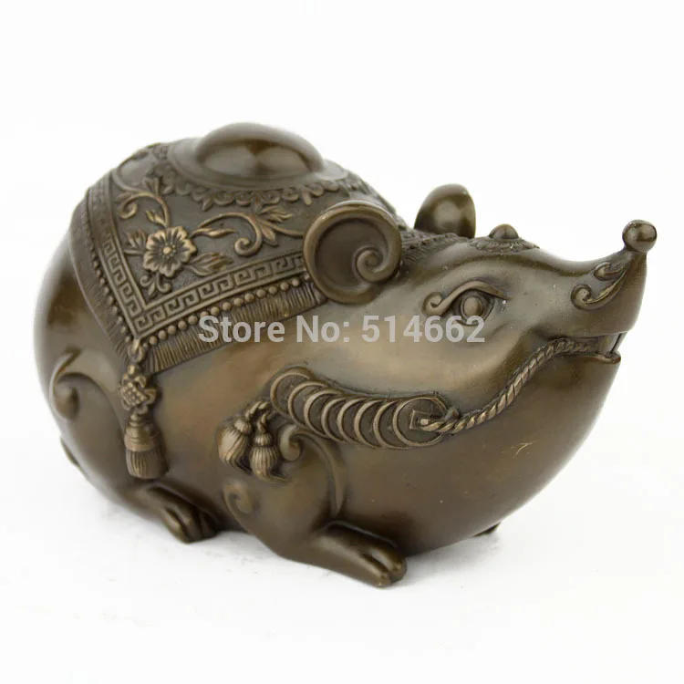 Латунная мышь для богатство fengshui/мышь/благоприятное животное/благоприятная | Дом