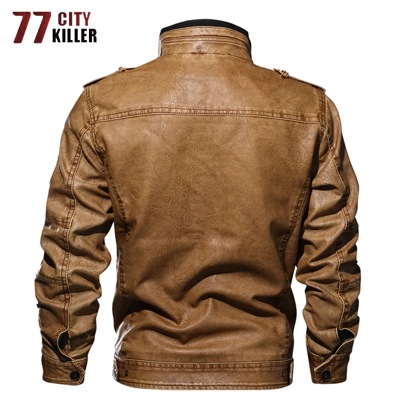 Мужская кожаная куртка 77City Killer размера плюс 6XL 7XL осенне-зимние облегающие