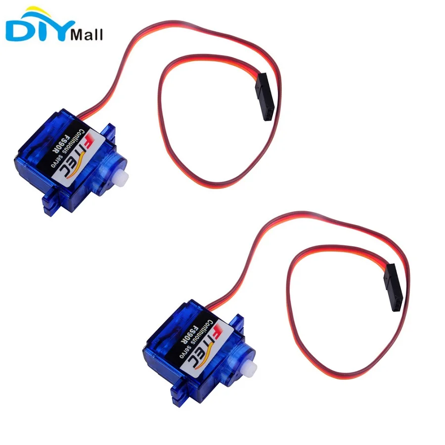 Feetech Servo 2 шт./лот Feetech FS90R 360 градусов сервопривод непрерывного вращения колеса двигателя тестер для RC Дрон Arduino умный автомобиль робот - Комплект: Feetech Servo