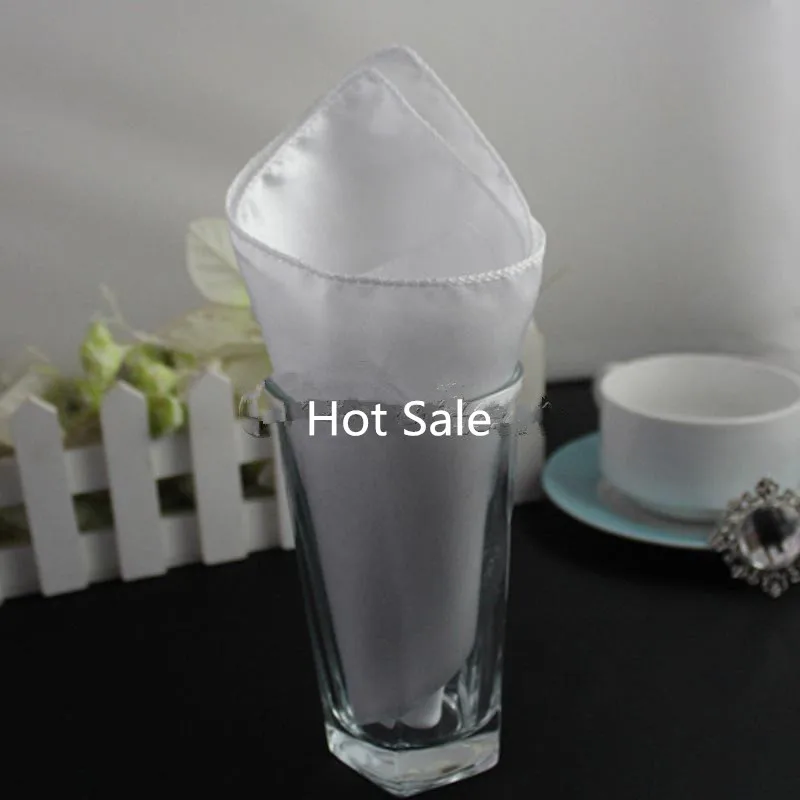 50White 12&quot Square Satin Dinner Napkins or Handkerchiefs Wedding Party Colors Favor Table Serviettes | Дом и сад