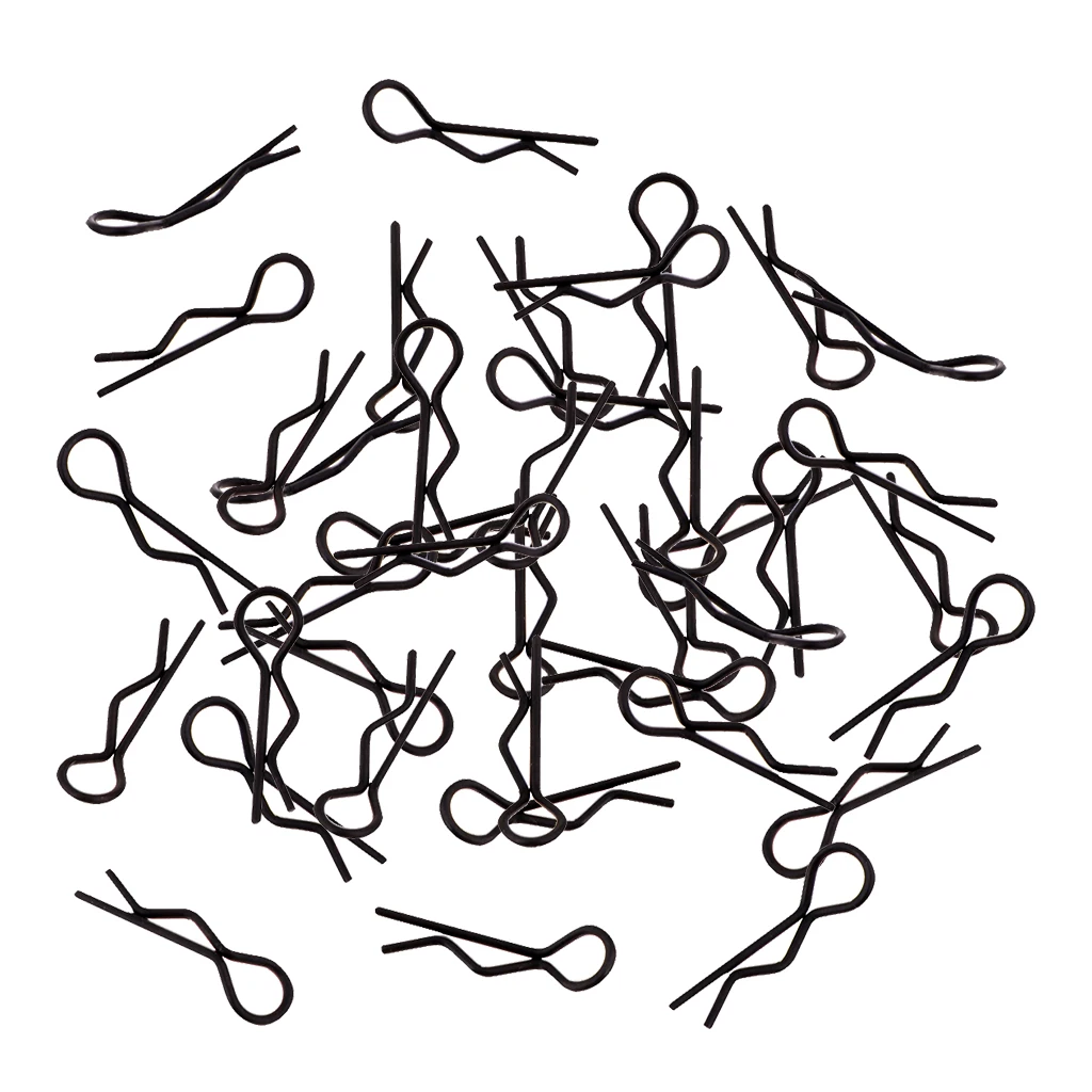 100 шт. черные металлические зажимы для кузова заколки в форме R Traxxas TRX4 1/10 RC Buggy Rock