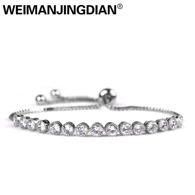 WEIMANJINGDIAN Классический Круглый Кубический Цирконий Кристалл Регулируемая