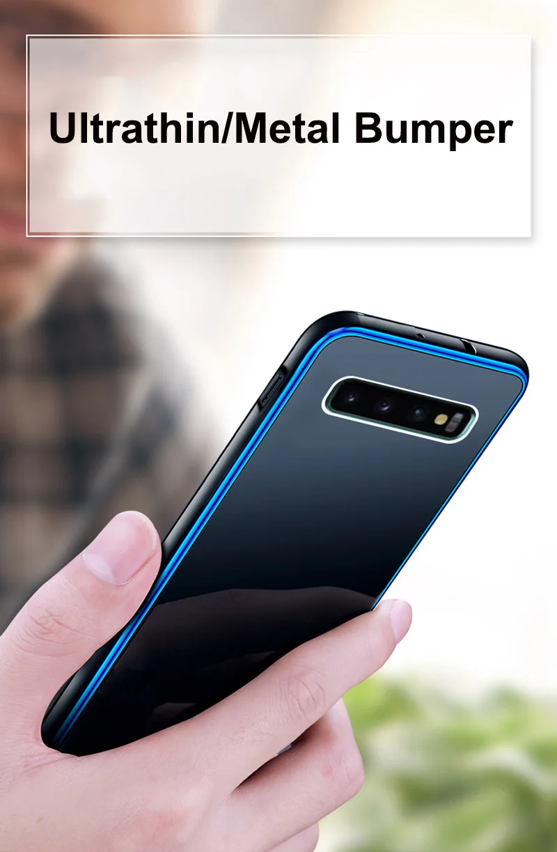 Leanonus 9H чехол из закаленного стекла для samsung Galaxy S10/S10 Plus/S9/S9 Plus/Note 9 Coque жесткий металлический бампер чехол для телефона