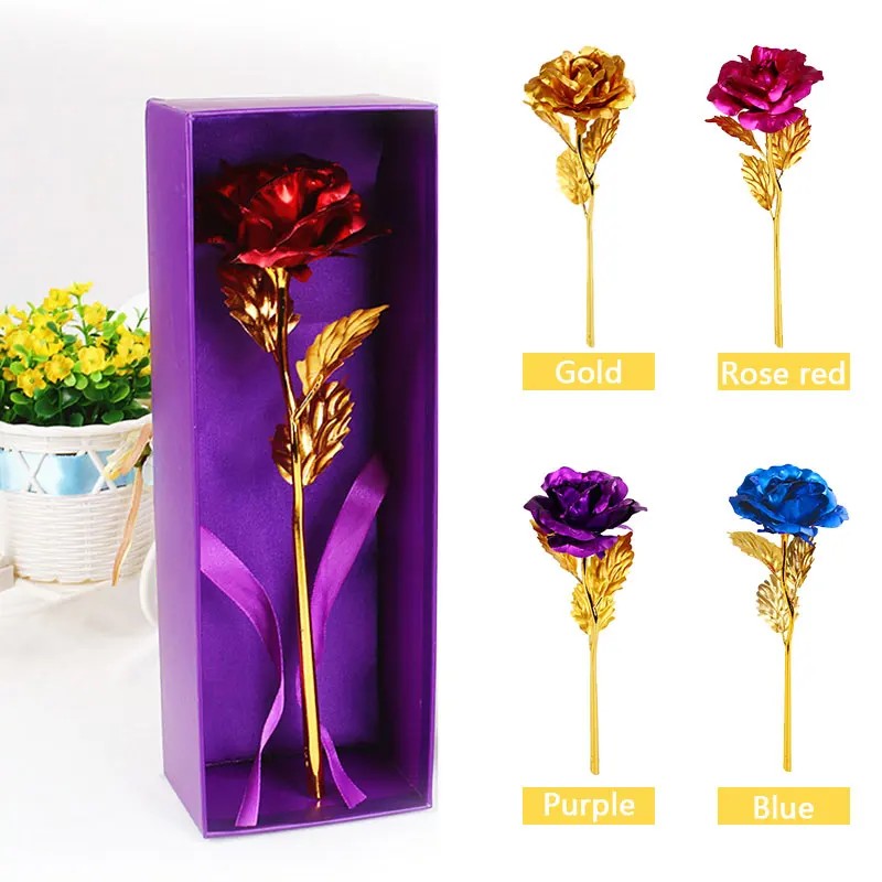 2019 покрытое фольгой Розовое женское Подарочное свадебное украшение для 24 k