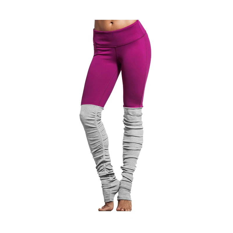 Лоскутные леггинсы женщины Высокая талия узкие штаны для йоги эластичные