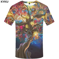 kyku space t shirt men colorful tshirt tree punk rock clothes character 3d t shirt cool mens clothing 2018 summer fashion tops