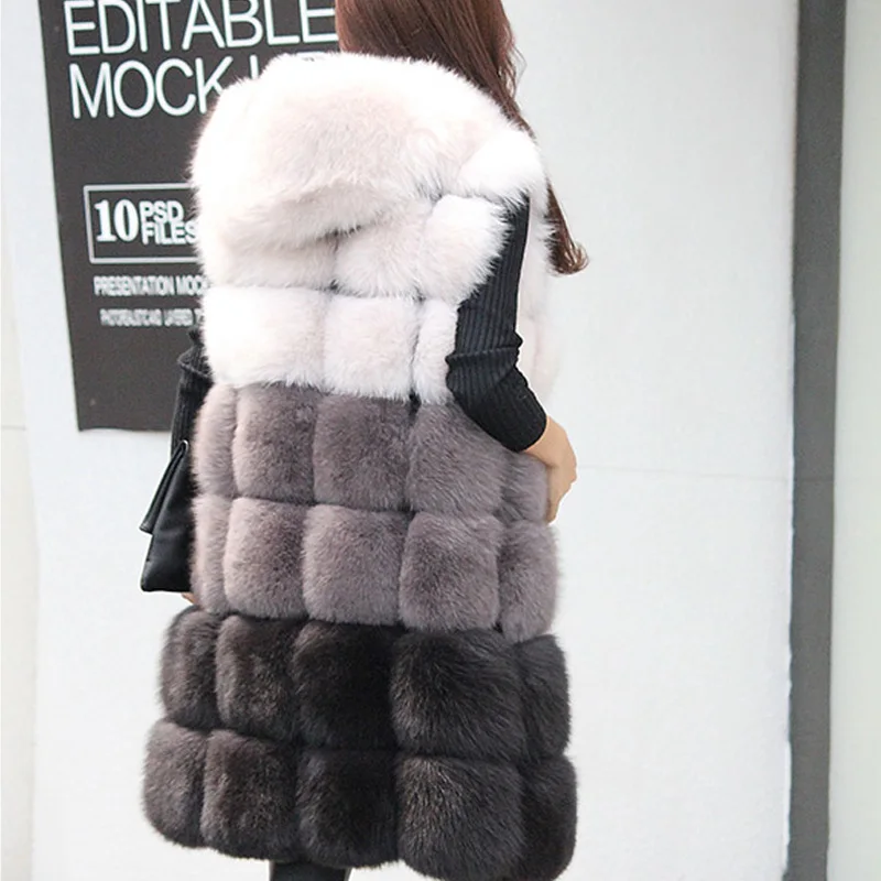 2017 Новый Осень Зима Лиса Шубу Свободные Заклинание Цвет Имитация Fox Жилет Меховой