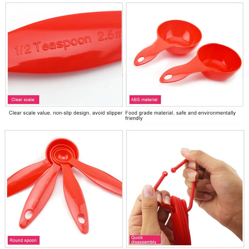 8pcs/Set ABS Measuring Spoon For Baking Coffee Cake Making Kit Practical Kitchen Tool Accessories Measure | Дом и сад