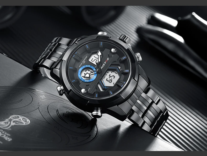 RISTOS Мужские Цифровые Аналоговые наручные часы модные часы Relojes Masculino Hombre многофункциональные мужские спортивные часы с хронографом Новинка 9359