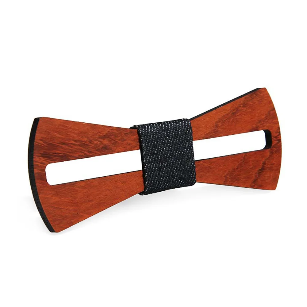 As show Men Handmade Wooden Bow Tie with Adjustable Strap for Anniversary Birthday Wedding TT@88 - Цвет: As show
