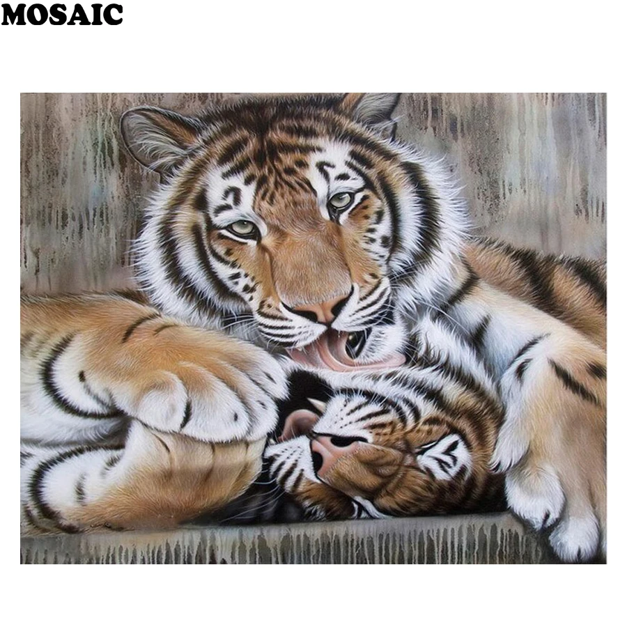 

Алмазная мозаика «сделай сам», алмазная живопись, вышивка крестиком, тигры, узоры любви мам, 5d алмазная вышивка, продажа значков, хрустально...