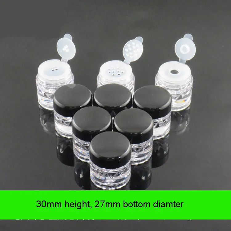 

300pcs 3g 3ml Empty Clear Jar Loose Powder Pot Eye Shadow Powder AS Small Stack Container Nail Art Portable Mini Bottles Jars