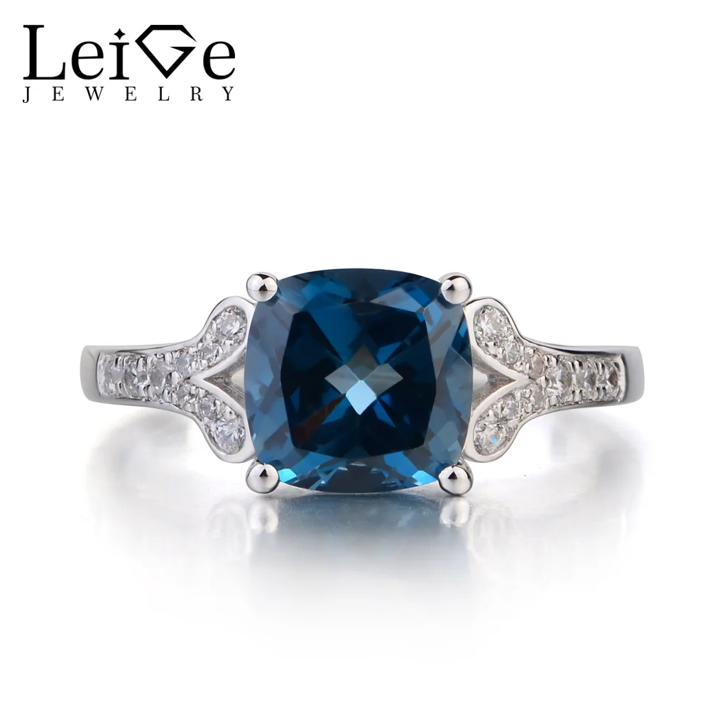 Женское кольцо из серебра 925 пробы с голубым топазом|ring for|rings for womenrings weddings |
