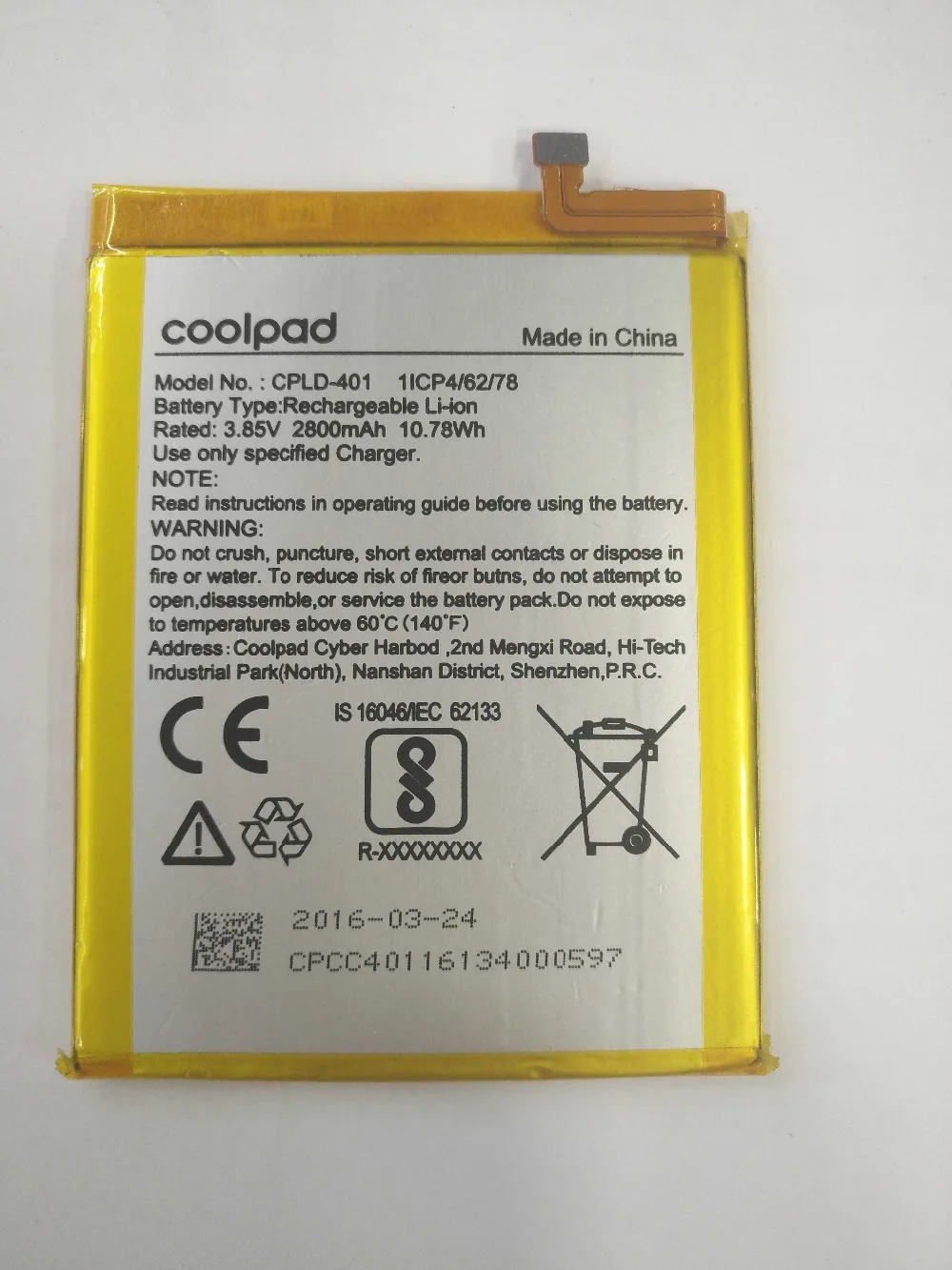 Сменный аккумулятор jinsuli для COOLPAD MAX A8 CPLD-401 A8-930 2800 мАч встроенный литий-ионный