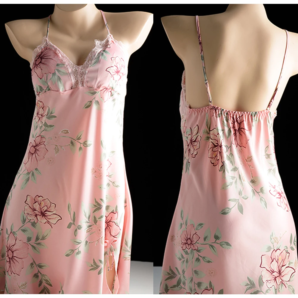 Сексуальное женское шелковое кружевное платье Babydoll ночная рубашка сексуальное
