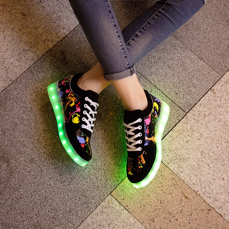 Usb led обувь детская светящаяся кроссовки Детский Светильник для девочек Тапочки