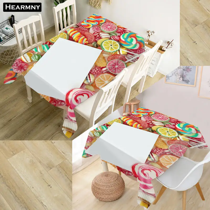 New Custom Candy Tablecloth decoration Oxford cloth waterproof anti-scalding oil-proof coffee table cover More size | Дом и сад