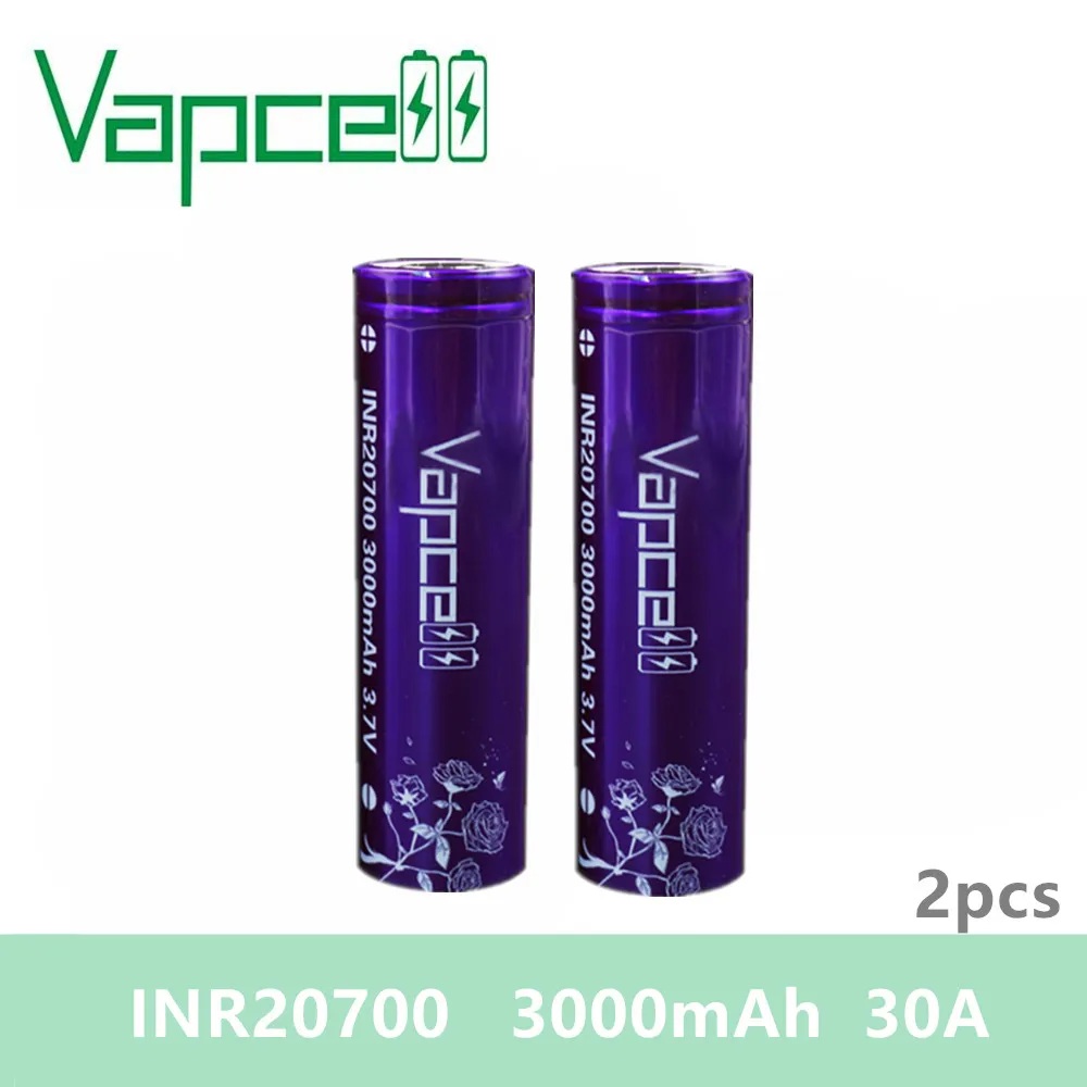 Бесплатная доставка 2 шт. Vapcell 20700 аккумуляторная батарея 3 7 в molicel 3000 мАч 30A литий