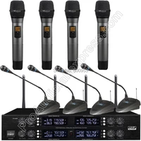 micwl wireless radio digital conference microphone 4 handheld 4 desktop system for meeting roomstage karaoke performance etc