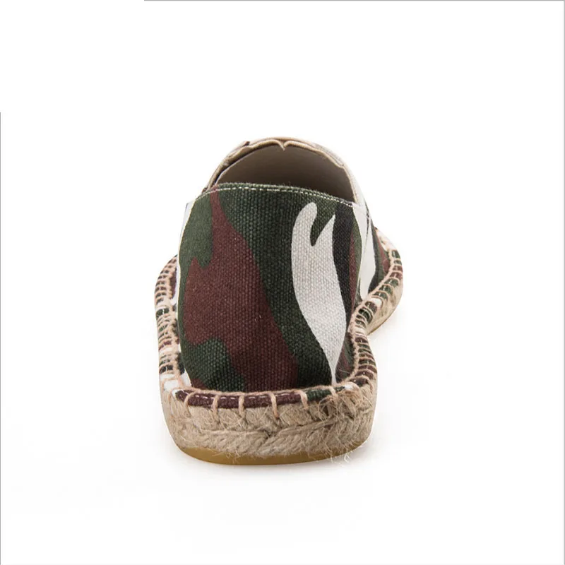 Эспадрильи мужские камуфляжные соломенные туфли плоская подошва дышащие без