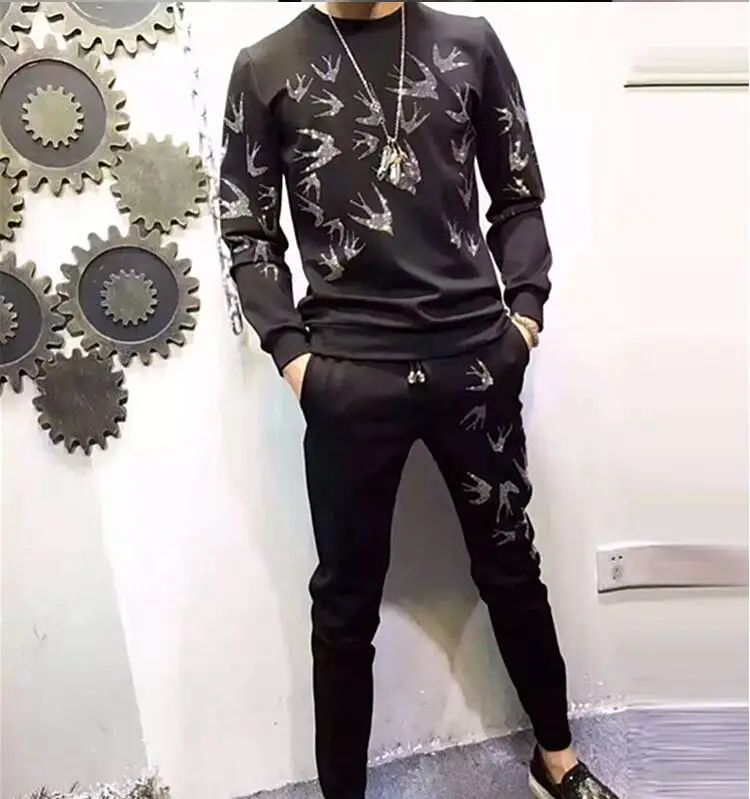 2018 Новое поступление мужской костюм распродажа толстовка и брюки набор Sweatsuit