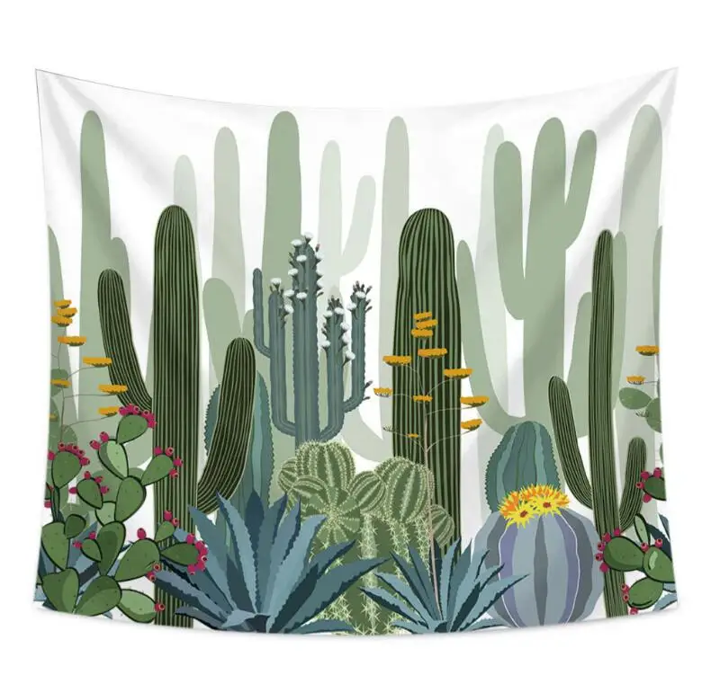 7 Cactus tapestry wall hanging home decor printing tablecloth bed sheet beach towel for party wedding decoration background - Цвет: 7