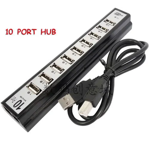 Высокоскоростной концентратор 10 USB 2 0 с адаптером питания для США/ЕС жесткий диск