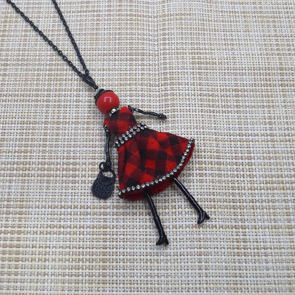 Новые модные прекрасные ткани платье куклы Цепочки и ожерелья брелок Для женщин