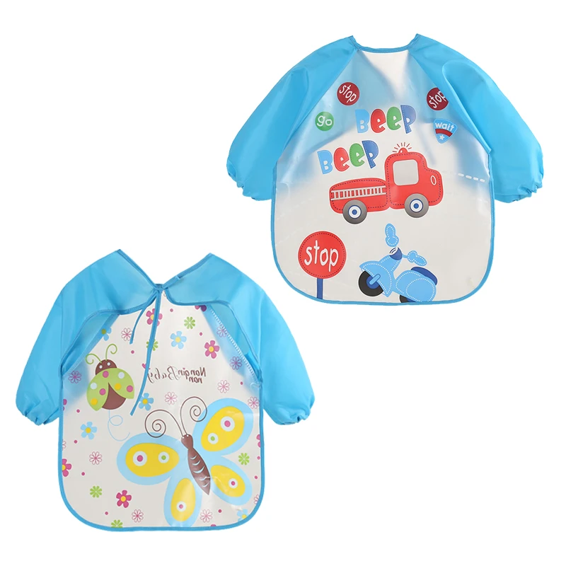 style9-2pc Милые детские нагрудники из 4 предметов, водонепроницаемый передник с длинными рукавами, детский слюнявчик, одежда для кормления, мягкая одежда для малышей, Детская куртка - Цвет: style9-2pc