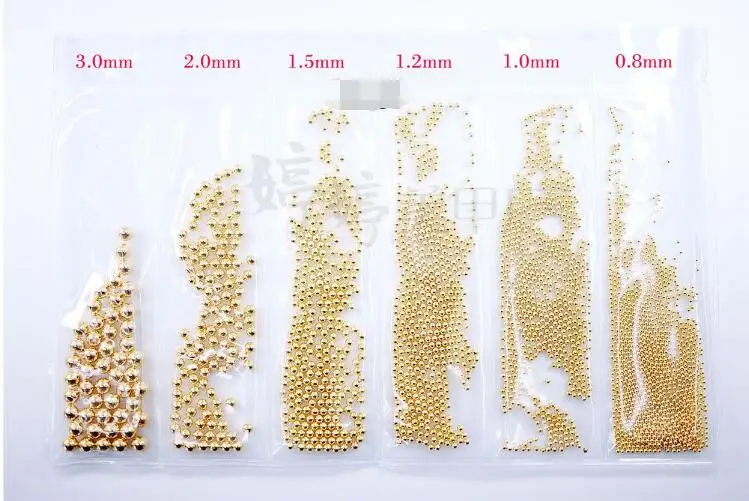 

6 Size/Pack Mini Nail Beads Stainless Steel Micro Bead For Nails Art Decorations Studs DIY Tool Manicure Nail Steel Studs