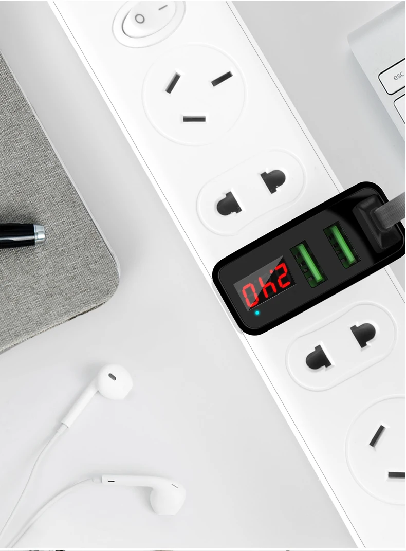 MOOJECAL, светодиодный 3 Порты USB Зарядное устройство Универсальная вилка европейского стандарта стены мобильного телефона Зарядное устройство для iPhone Xs Max X 8 7 для samsung S8 S9 адаптер