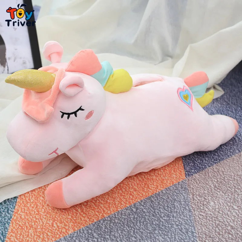 Kawaii Единорог плюшевая игрушка тривер мягкие животные кукла коробка салфеток