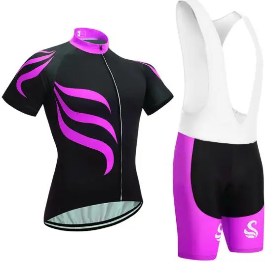 pro велокофты 9D гелевые накладки нагрудники Шорты Ropa Ciclismo оранжевые листья гоночная команда велосипед рубашки цветок би Велоспорт Maillots - Цвет: Лаванда