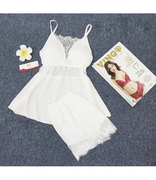 Горячая распродажа! Chifon пижамы наборы Sexy Babydoll два предмета Шорты трусики|sleepwear