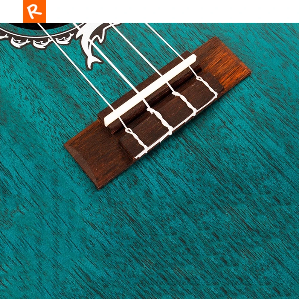 Гавайские укулеле 23 дюйма матовые синие из красного дерева 4 струны маленькие для