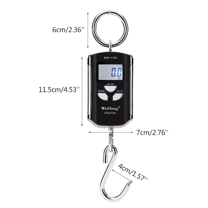 

200kg 400lb Mini Crane Scale Heavy Duty Digital Hanging Scales LCD w/ Backlight