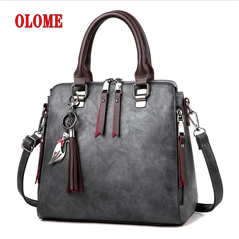 Новые кожаные женские сумки мессенджеры с кисточками дизайнерские через плечо