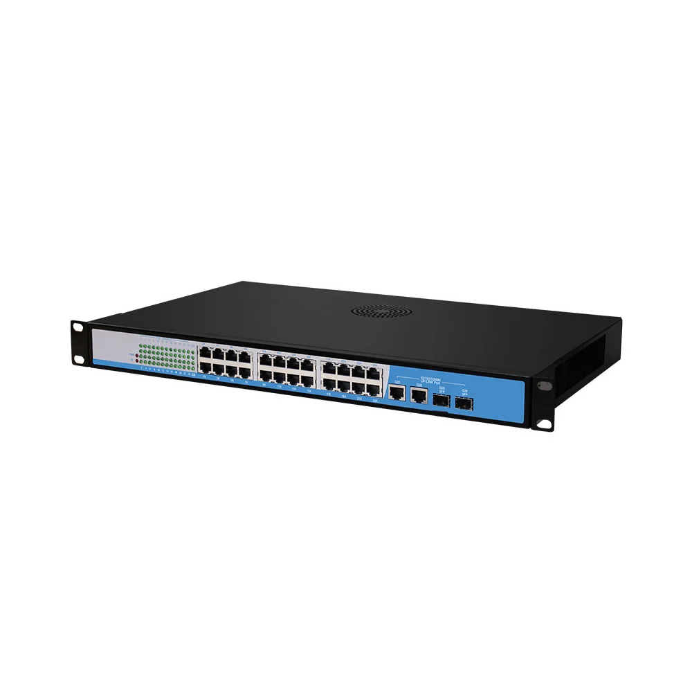 Сетевой коммутатор IEEE802.3af/at 24 канала 48 В 2 LAN порта 250 Мбит/с 100 Мбит/с|Коробки