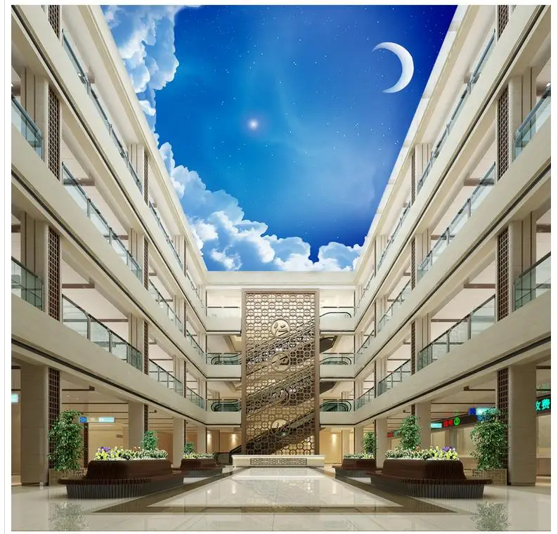 Пользовательские 3d фото настенная бумага Фэнтези Луна облако потолок ТВ фон обои