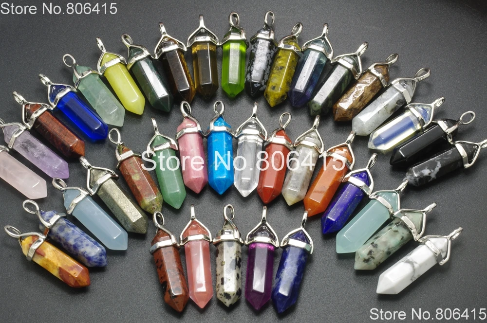 Смешанные камни из натурального шестигранного хрусталя колье серьги подвески