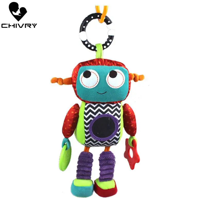 Детская игрушка робот с погремушками новинка плюшевая для новорожденных детская