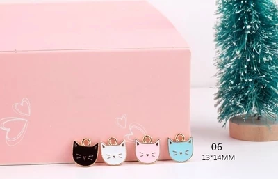 Корень 10 шт./упак. с милым рисунком кота животных эмаль амулеты из Сплава Кулон