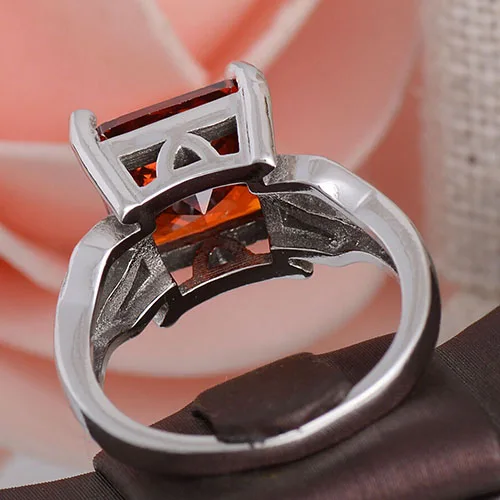 Женское модное серебряное кольцо в виде граната подарок на день любви|garnet ring|silver