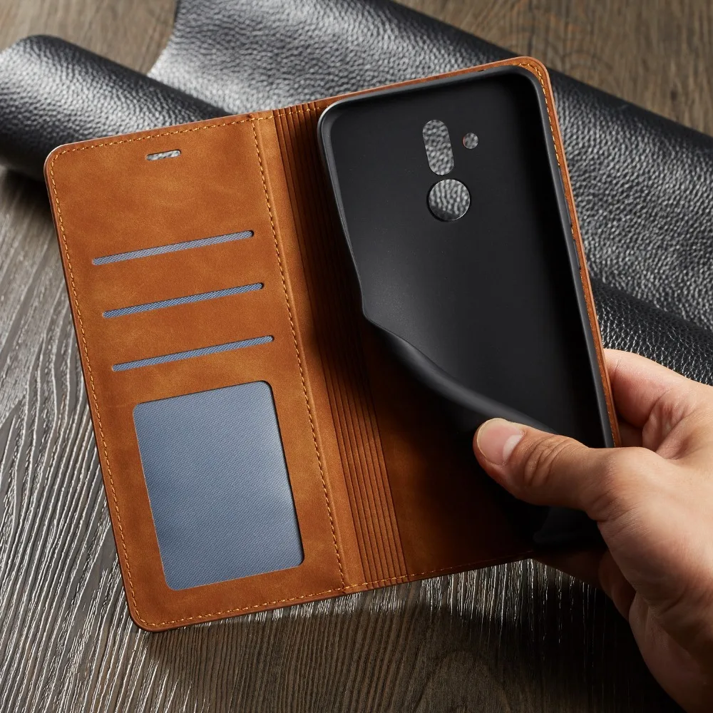 Кожаный чехол кошелек для Huawei P20 Mate 20 Lite Pro держатель карт флип кейс силиконовый