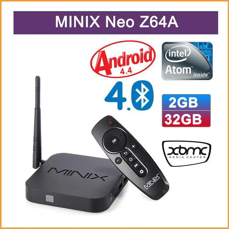 Minix NEO Z64 серии Z64A android тв коробка Intel атом Z3735F 64bit четырехъядерный процессор 2 г / 32