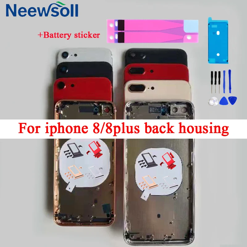Neewsoll сменный корпус для iphone 8 8Plus средняя рамка полный крышка батареи 8|Корпусы и