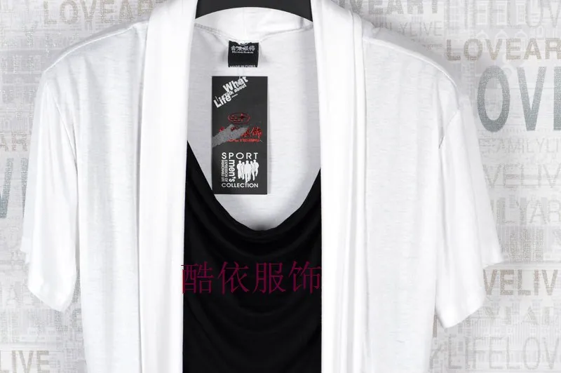 Новинка 2016 повседневная мужская футболка с имитацией двух предметов для