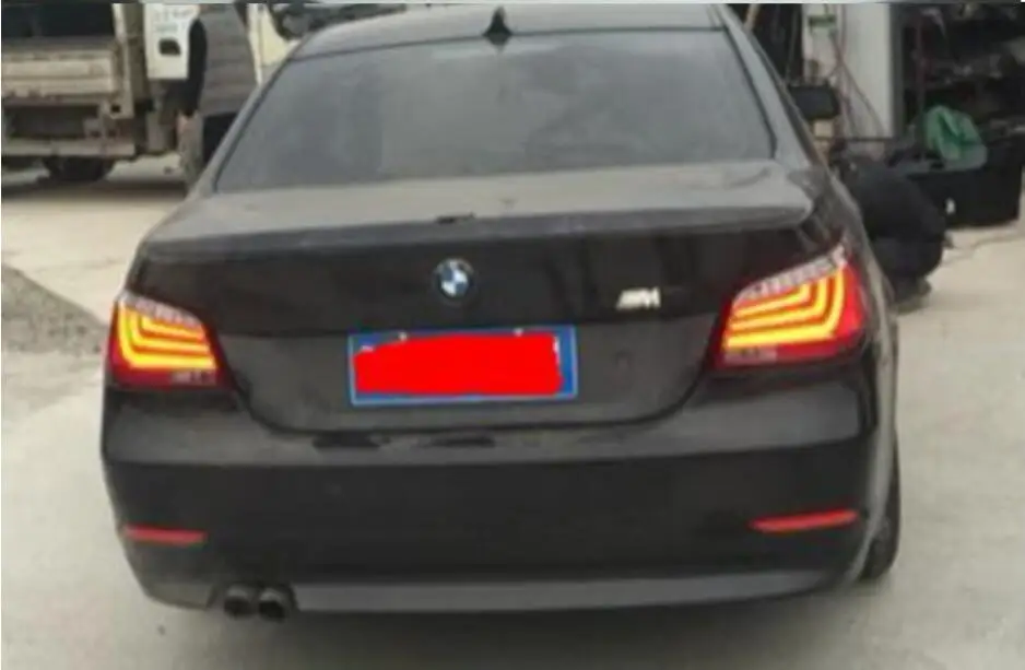 Видео дисплей E60 фары, 2003~ 2007, 520i 525i 530i, E60 задний фонарь, 2 шт., автомобильные аксессуары, u-образный светодиодный DRL Объектив ангельские глазки