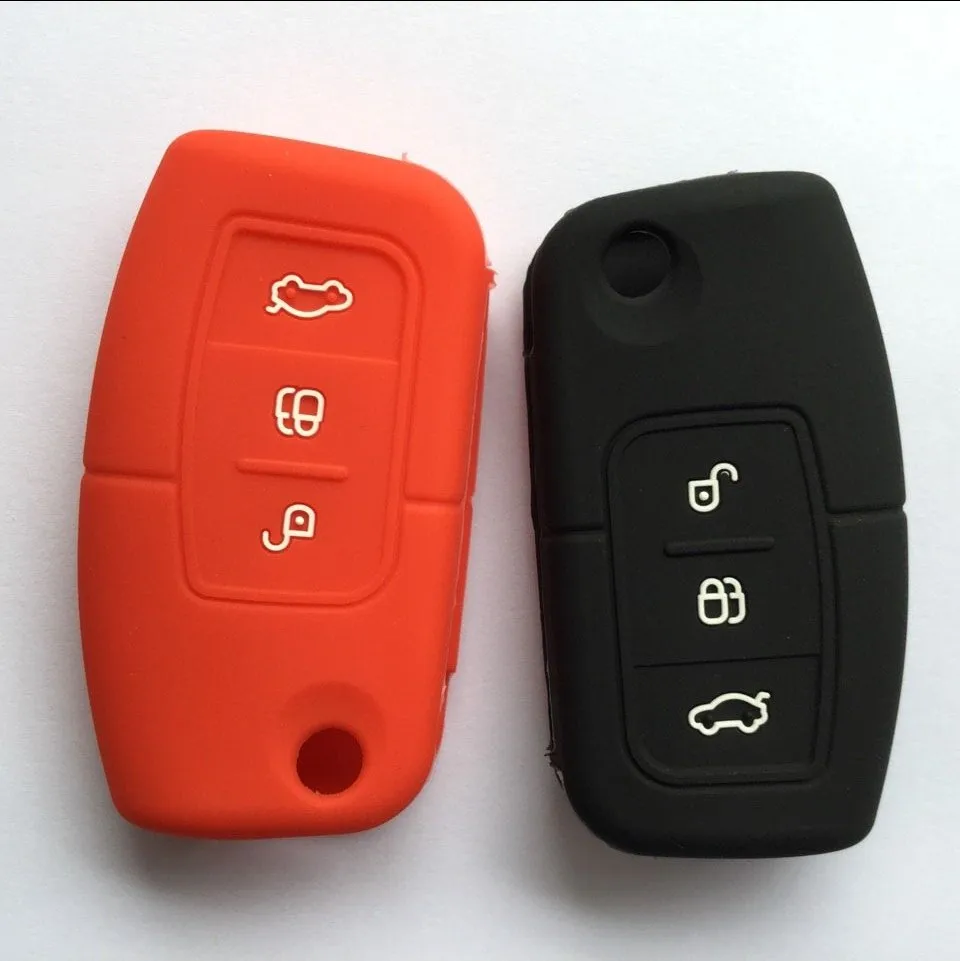 Силиконовый чехол с откидной крышкой для ключа Ford Focus Mondeo Fiesta Edge Galaxy Puma 3|ford flip key